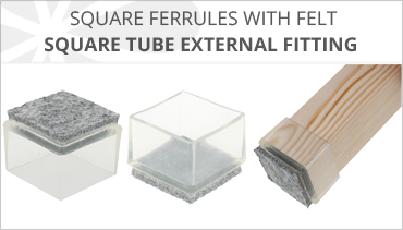 SILICONE SQUARE TUBE FERRULES WITH FELT